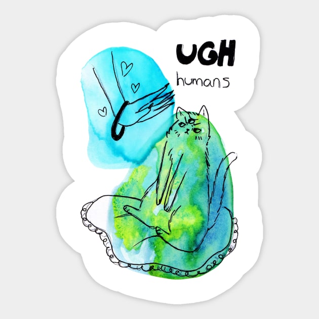 Ugh Humans - Triclops Alien Cat Sticker by saradaboru